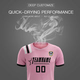 Custom Pink Striped Sportswear Soccer Tops/Sets Jersey For Adults