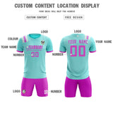 Custom Light Blue Striped Sportswear Soccer Tops/Sets Jersey For Adults