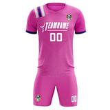 Custom Light Red Striped Sportswear Soccer Tops/Sets Jersey For Adults
