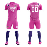 Custom Light Red Striped Sportswear Soccer Tops/Sets Jersey For Adults