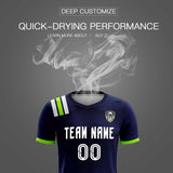 Custom Navy Striped Sportswear Soccer Tops/Sets Jersey For Adults