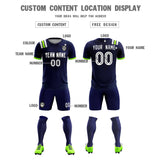 Custom Navy Striped Sportswear Soccer Tops/Sets Jersey For Adults