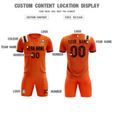 Custom Orange Striped Sportswear Soccer Tops/Sets Jersey For Adults