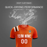 Custom Orange Striped Sportswear Soccer Tops/Sets Jersey For Adults