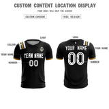 Custom Black Striped Sportswear Soccer Tops/Sets Jersey For Adults