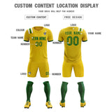 Custom Gold Striped Sportswear Soccer Tops/Sets Jersey For Adults