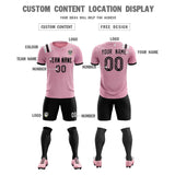 Custom Pink Striped Sportswear Soccer Tops/Sets Jersey For Adults