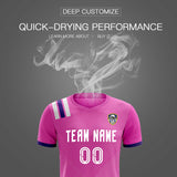 Custom Light Red Striped Sportswear Soccer Tops/Sets Jersey For Adults