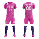 Custom Light Red Striped Sportswear Soccer Tops/Sets Jersey For Adults
