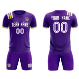 Custom Purple Striped Sportswear Soccer Tops/Sets Jersey For Adults