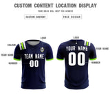 Custom Navy Striped Sportswear Soccer Tops/Sets Jersey For Adults