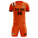 Custom Orange Striped Sportswear Soccer Tops/Sets Jersey For Adults