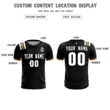 Custom Black Striped Sportswear Soccer Tops/Sets Jersey For Adults