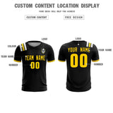 Custom Black Striped Sportswear Soccer Tops/Sets Jersey For Adults
