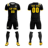 Custom Black Striped Sportswear Soccer Tops/Sets Jersey For Adults