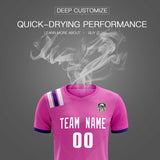 Custom Light Red Striped Sportswear Soccer Tops/Sets Jersey For Adults