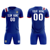 Custom Royal Striped Sportswear Soccer Tops/Sets Jersey For Adults