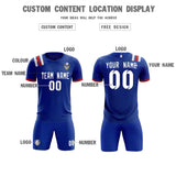 Custom Royal Striped Sportswear Soccer Tops/Sets Jersey For Adults