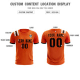Custom Orange Striped Sportswear Soccer Tops/Sets Jersey For Adults