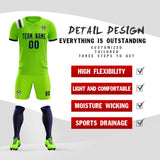 Custom Neon Green Striped Sportswear Soccer Tops/Sets Jersey For Adults