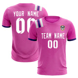 Custom Light Red Striped Sportswear Soccer Tops/Sets Jersey For Adults