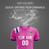 Custom Light Red Striped Sportswear Soccer Tops/Sets Jersey For Adults