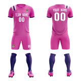 Custom Light Red Striped Sportswear Soccer Tops/Sets Jersey For Adults