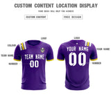 Custom Purple Striped Sportswear Soccer Tops/Sets Jersey For Adults