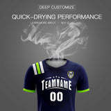 Custom Navy Striped Sportswear Soccer Tops/Sets Jersey For Adults