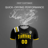 Custom Black Striped Sportswear Soccer Tops/Sets Jersey For Adults