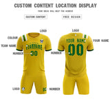 Custom Gold Striped Sportswear Soccer Tops/Sets Jersey For Adults