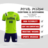Custom Neon Green Striped Sportswear Soccer Tops/Sets Jersey For Adults
