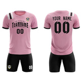 Custom Pink Striped Sportswear Soccer Tops/Sets Jersey For Adults