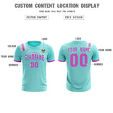 Custom Light Blue Striped Sportswear Soccer Tops/Sets Jersey For Adults