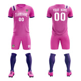 Custom Light Red Striped Sportswear Soccer Tops/Sets Jersey For Adults