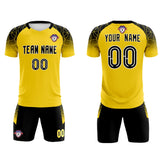 Custom Gold Classic Soccer Training Sets Jersey For Adults/Kids
