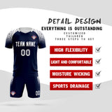 Custom Navy Classic Soccer Training Sets Jersey For Adults/Kids