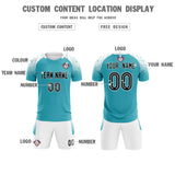 Custom Aqua Classic Soccer Training Sets Jersey For Adults/Kids