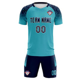 Custom Sky Blue Classic Soccer Training Sets Jersey For Adults/Kids