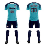 Custom Sky Blue Classic Soccer Training Sets Jersey For Adults/Kids