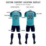 Custom Sky Blue Classic Soccer Training Sets Jersey For Adults/Kids