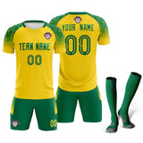 Custom Gold Classic Soccer Training Sets Jersey For Adults/Kids