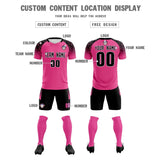 Custom Rose Red Classic Soccer Training Sets Jersey For Adults/Kids