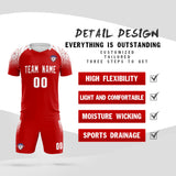 Custom Red Classic Soccer Training Sets Jersey For Adults/Kids
