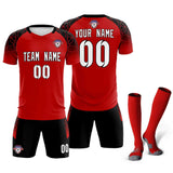 Custom Red Classic Soccer Training Sets Jersey For Adults/Kids