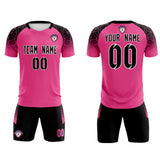Custom Rose Red Classic Soccer Training Sets Jersey For Adults/Kids