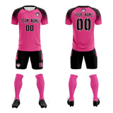 Custom Rose Red Classic Soccer Training Sets Jersey For Adults/Kids