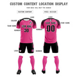 Custom Rose Red Classic Soccer Training Sets Jersey For Adults/Kids