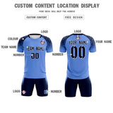 Custom Light Blue Classic Soccer Training Sets Jersey For Adults/Kids