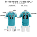 Custom Aqua Classic Soccer Training Sets Jersey For Adults/Kids